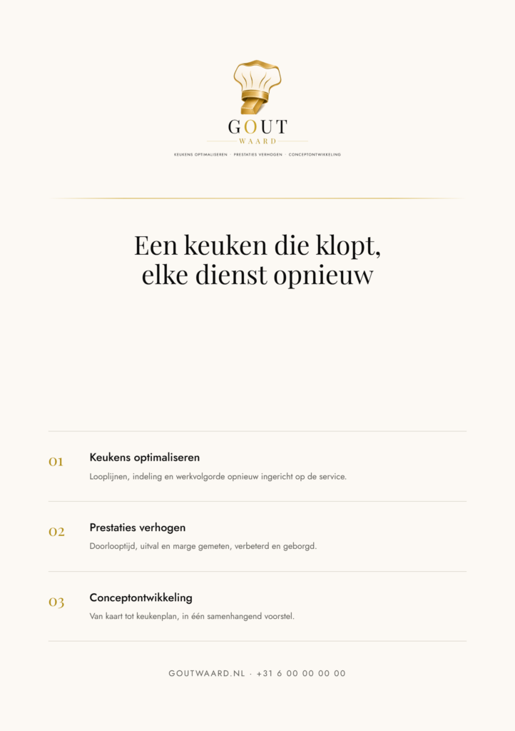 Dienstenkaart voor Gout Waard