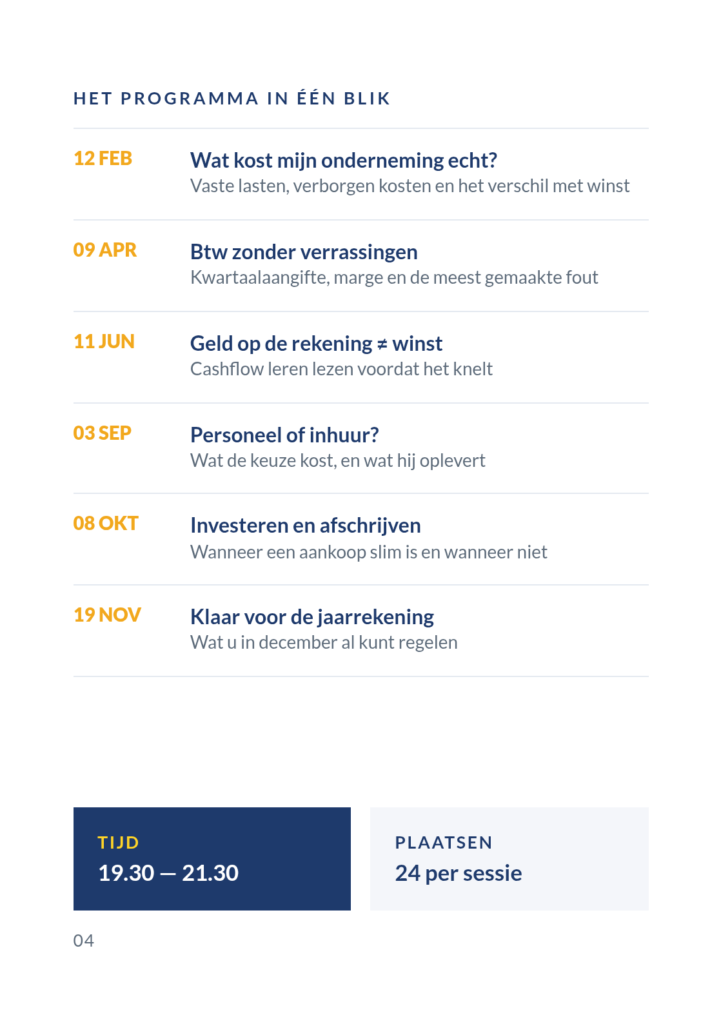 Boekje binnenwerk voor Nafamo