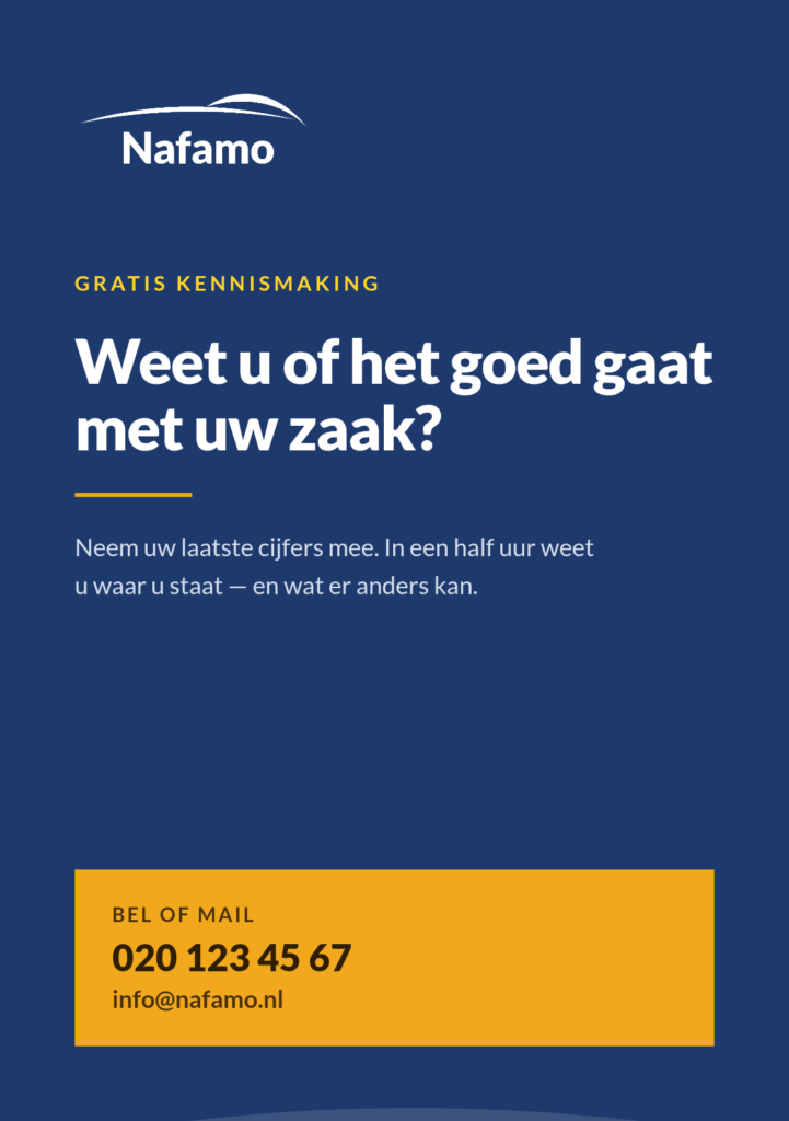 Flyer die we voor Nafamo ontwierpen