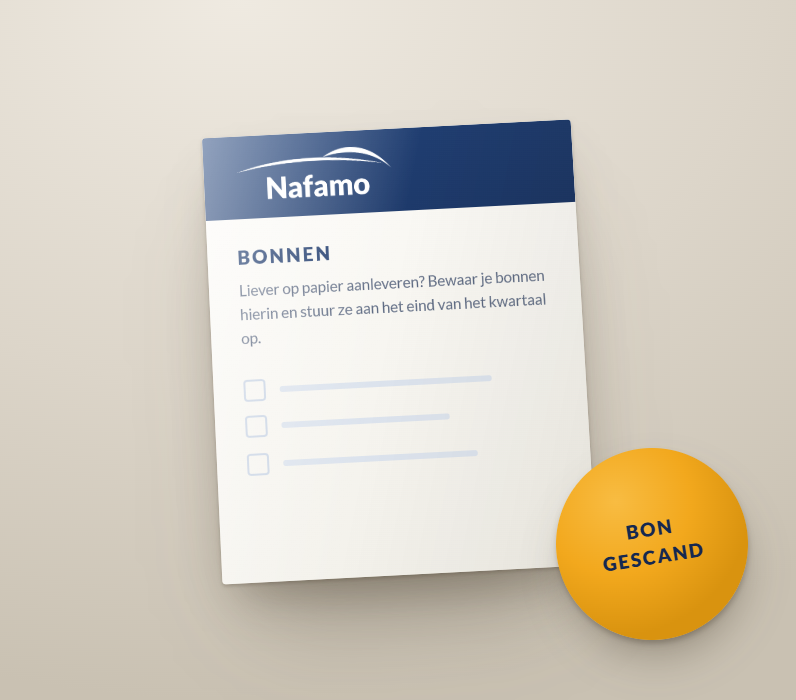 Bonnen en labels voor Nafamo