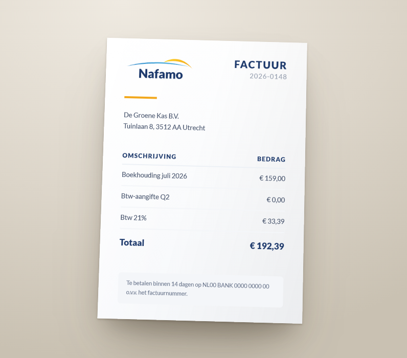 Factuur voor Nafamo
