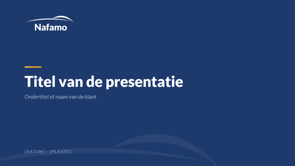 Presentatie: titelslide voor Nafamo