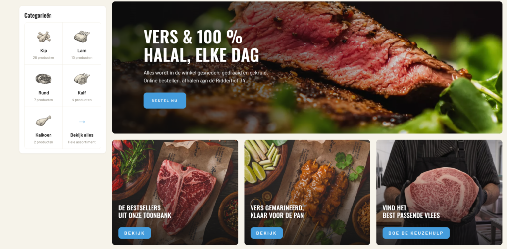 Website voor Atlantic Slagerij