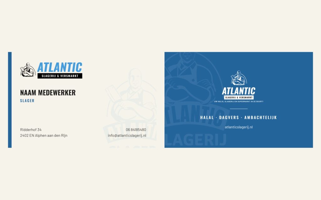 Visitekaartje voor Atlantic Slagerij