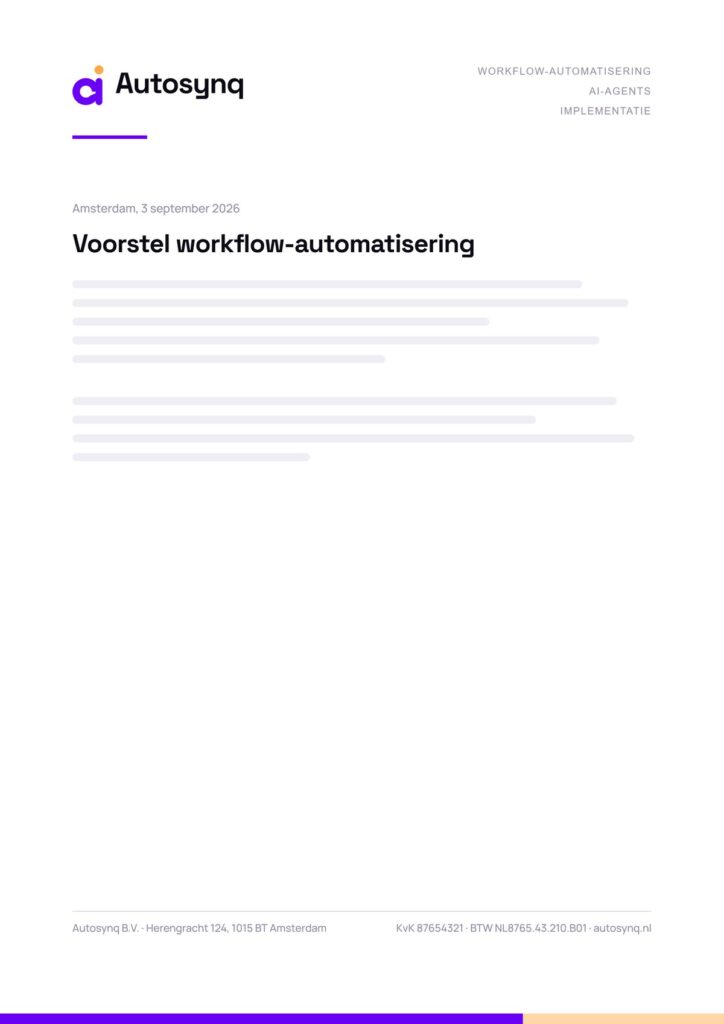 Briefpapier voor AutoSynq