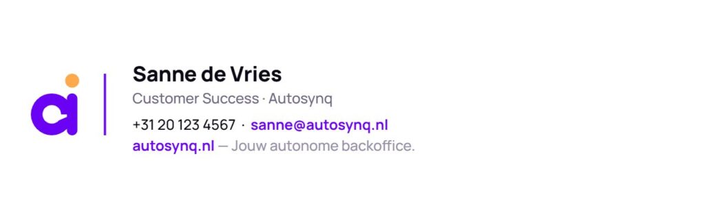 E-mailhandtekening voor AutoSynq