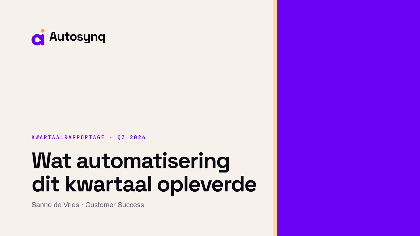 De huisstijl van AutoSynq in een overzicht