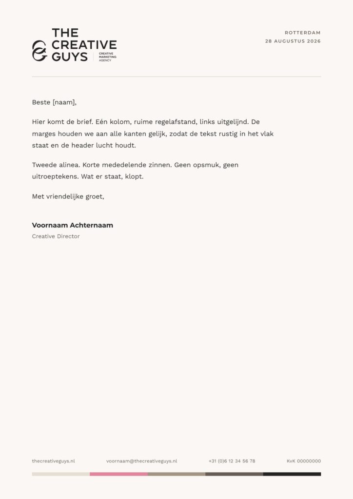Briefpapier voor The Creative Guys
