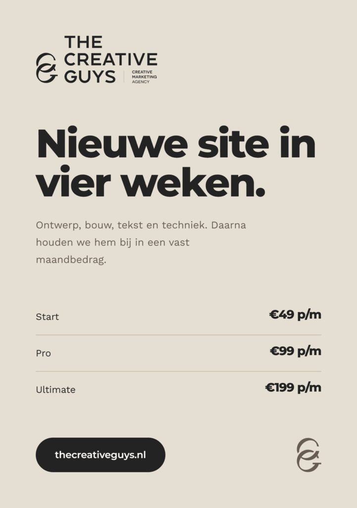 Flyer voor The Creative Guys