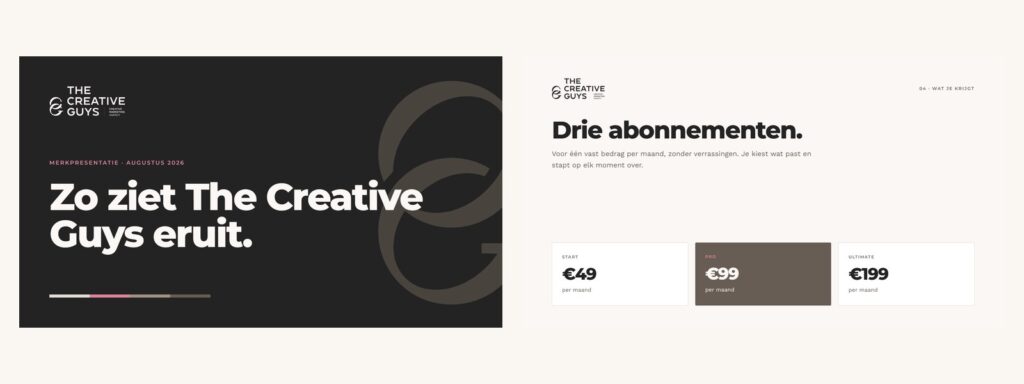 Presentatie voor The Creative Guys