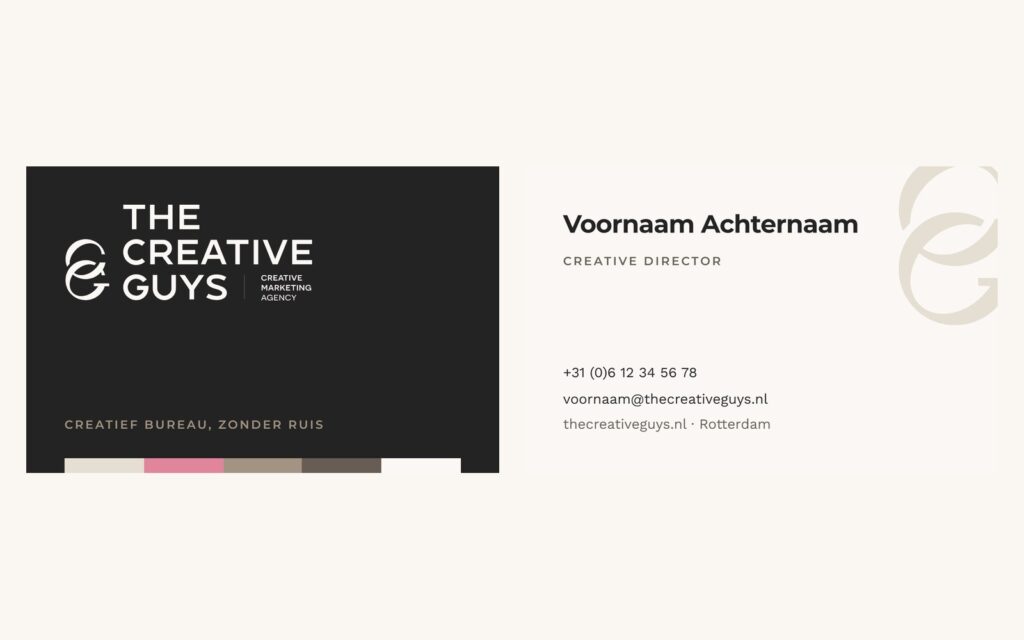 Visitekaartje voor The Creative Guys